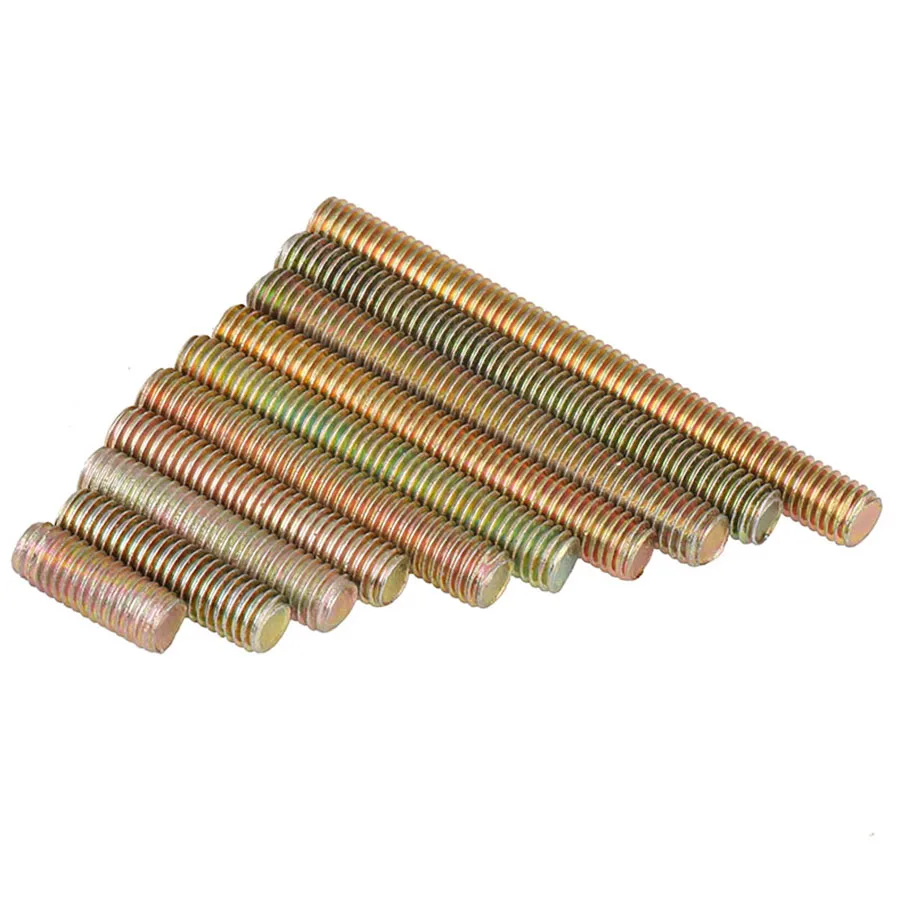 2/5/10Pcs M6 M8 Color Zinc Plated Full Tooth Screw Full Thread Screw Double-headed Tooth Furniture Link Bolt