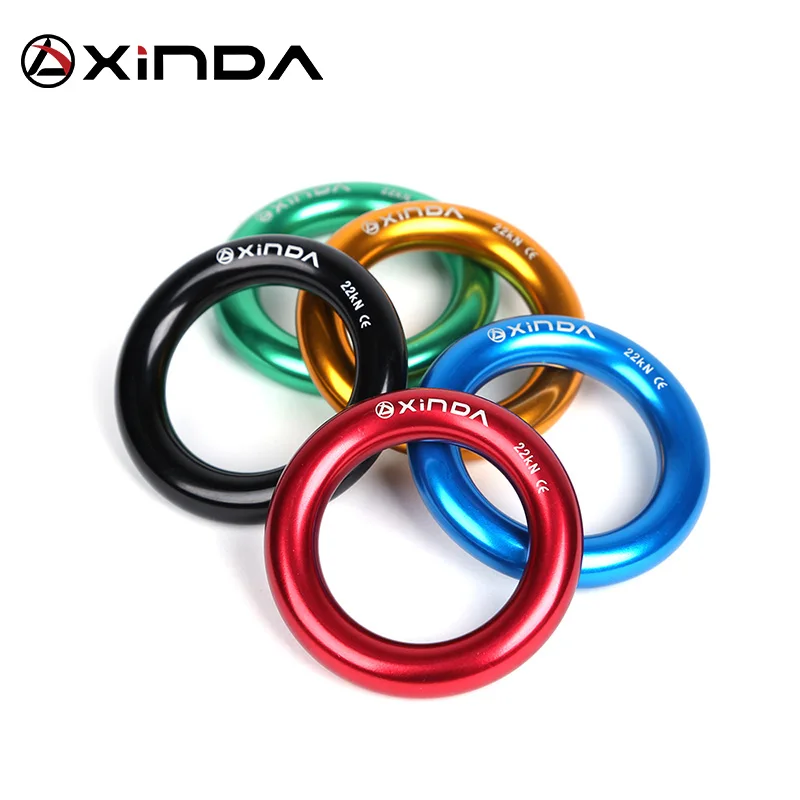 Xinda Aluminum alloy Small Ring Outdoor Mountaineering Climbing Multi-purpose Ring 22KN Climbing Tree Flat Belt Loop Rappel Ring