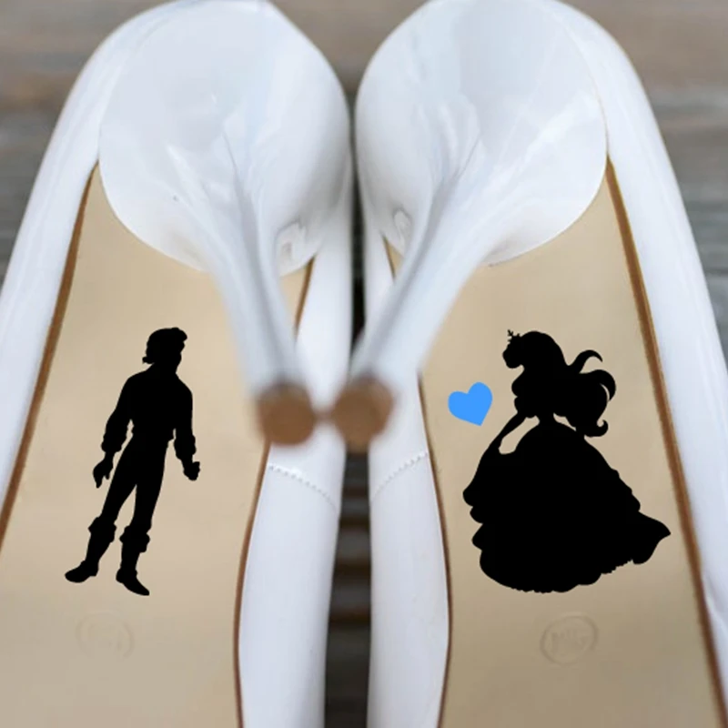 Ariel and Eric Wedding Shoe Decals Wedding Accessories Decor , The Little Mermaid Wedding Vinyl Sticker for Wedding Decoration