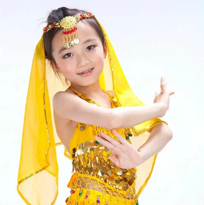 DJGRSTER Costumi di danza del ventre per bambini Accessori Fazzoletto di garza per bambini Sciarpa dell'anca di danza del ventre 3 colori Sciarpa dell'anca del velo di danza del ventre