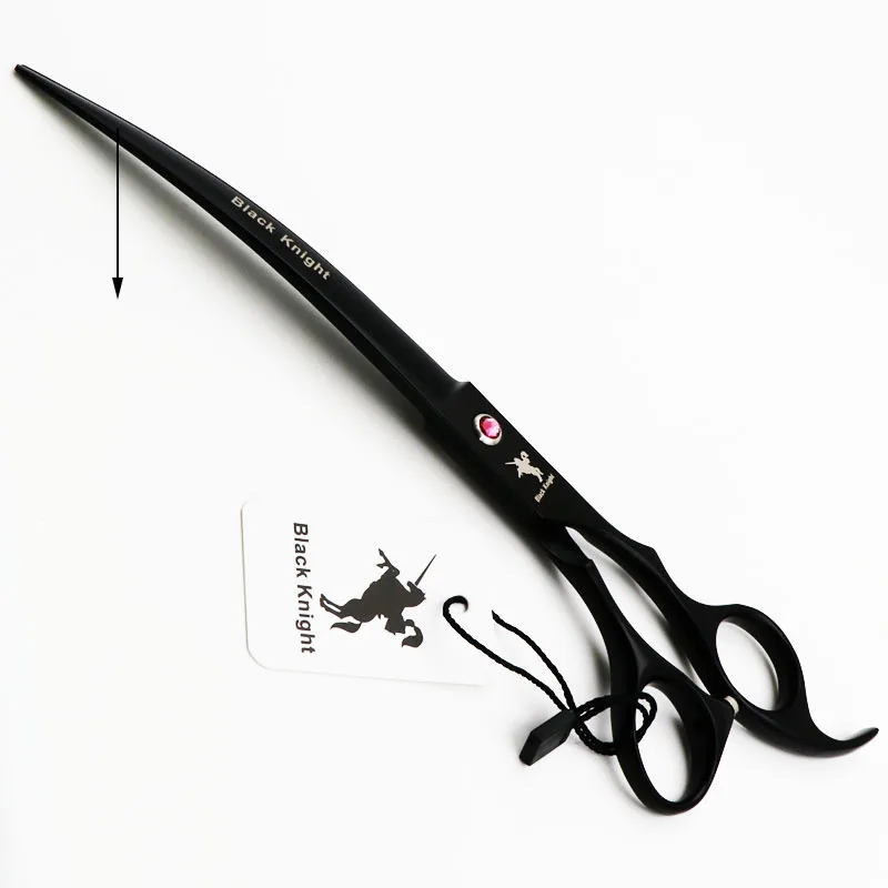 8.0 Inch Professional Pet Scissors For Dog Grooming Black Curved Right Left Hand Shears