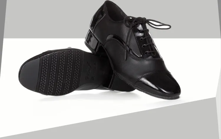 Zapatos de baile para hombre, zapatillas de deporte masculinas, de cuero, cuadradas, de baile latino, formales