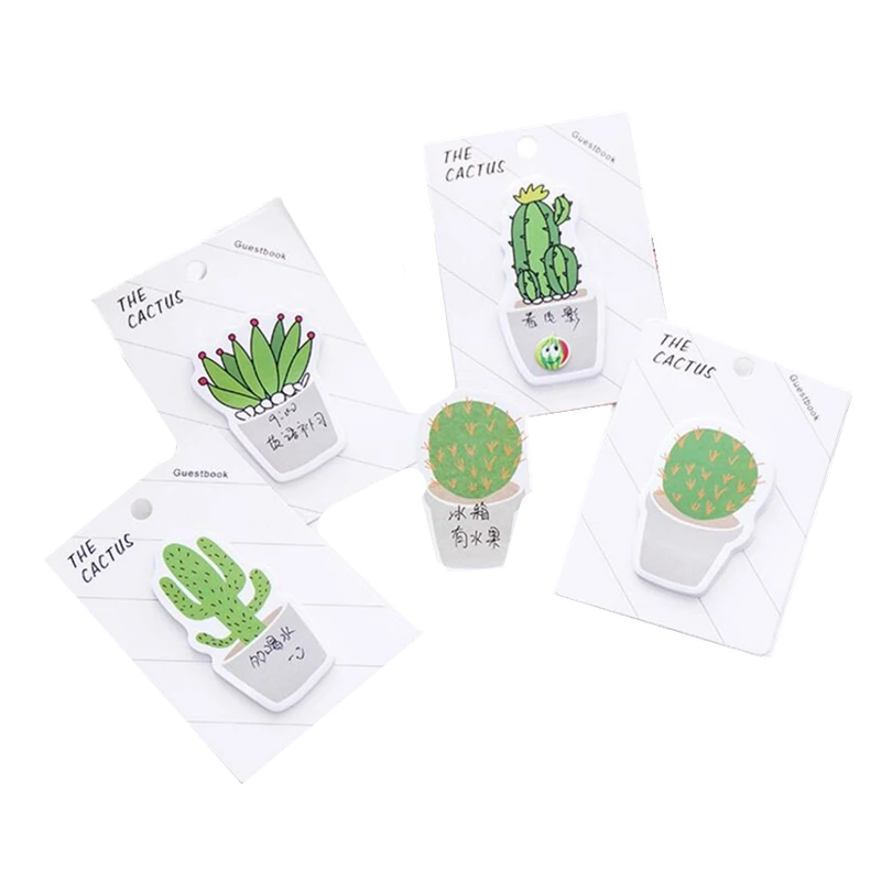 

30 Sheet=1PCS Cute Cactus Notebook Memorandum Sticker Paper Sticky Note Stationery Memo Pad