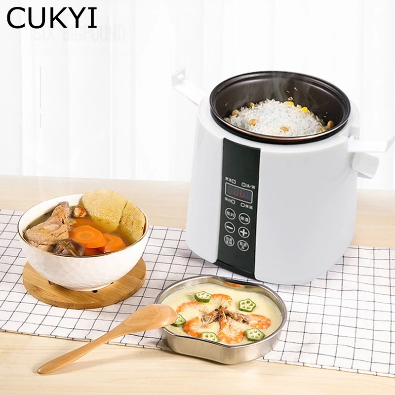 CUKYI 110V 1.8L Electric Mini Rice Cooker 110V US Plug Portable Rice Cooker Food Heater Support Reservation Porridge soup