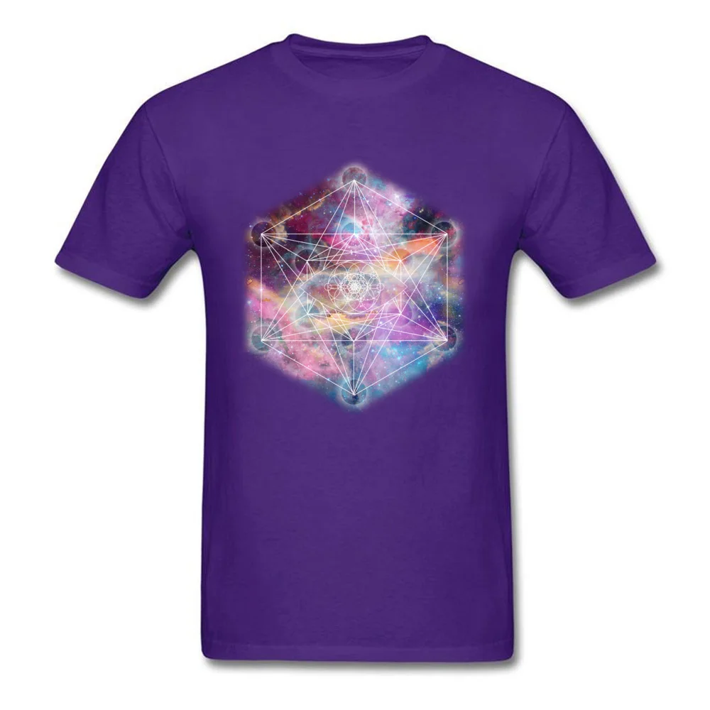 High Quality Men\'s Streetwear T Shirt 2018 Autumn Cotton Tee-Shirt For Men Galaxy Nebula Sacred Geometry Printed Tshirts New