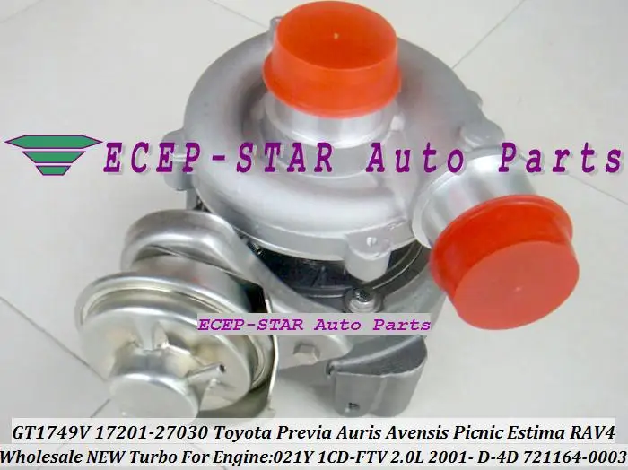 GT1749V 721164-0003 721164 17201-27030 Turbo Turbocharger For TOYOTA RAV4 Previa Auris Avensis Picnic Estima 021Y 1CD-FTV 2.0L