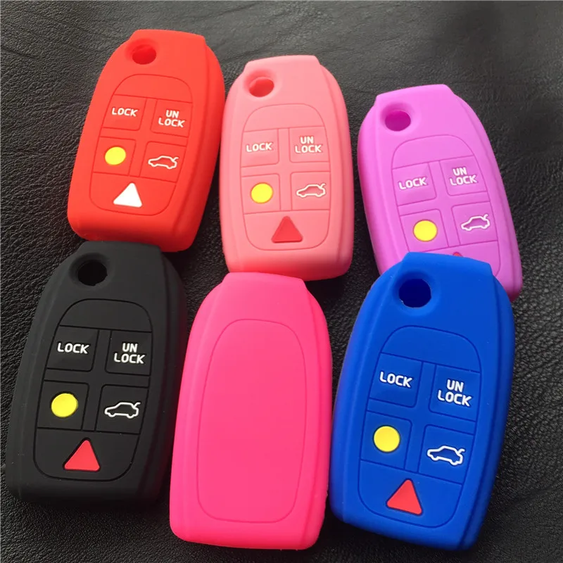 Silicone Rubber car Key Case Cover for Volvo S80 S60 V70 XC70 XC90 D05 Folding Flip Remote 5 button key