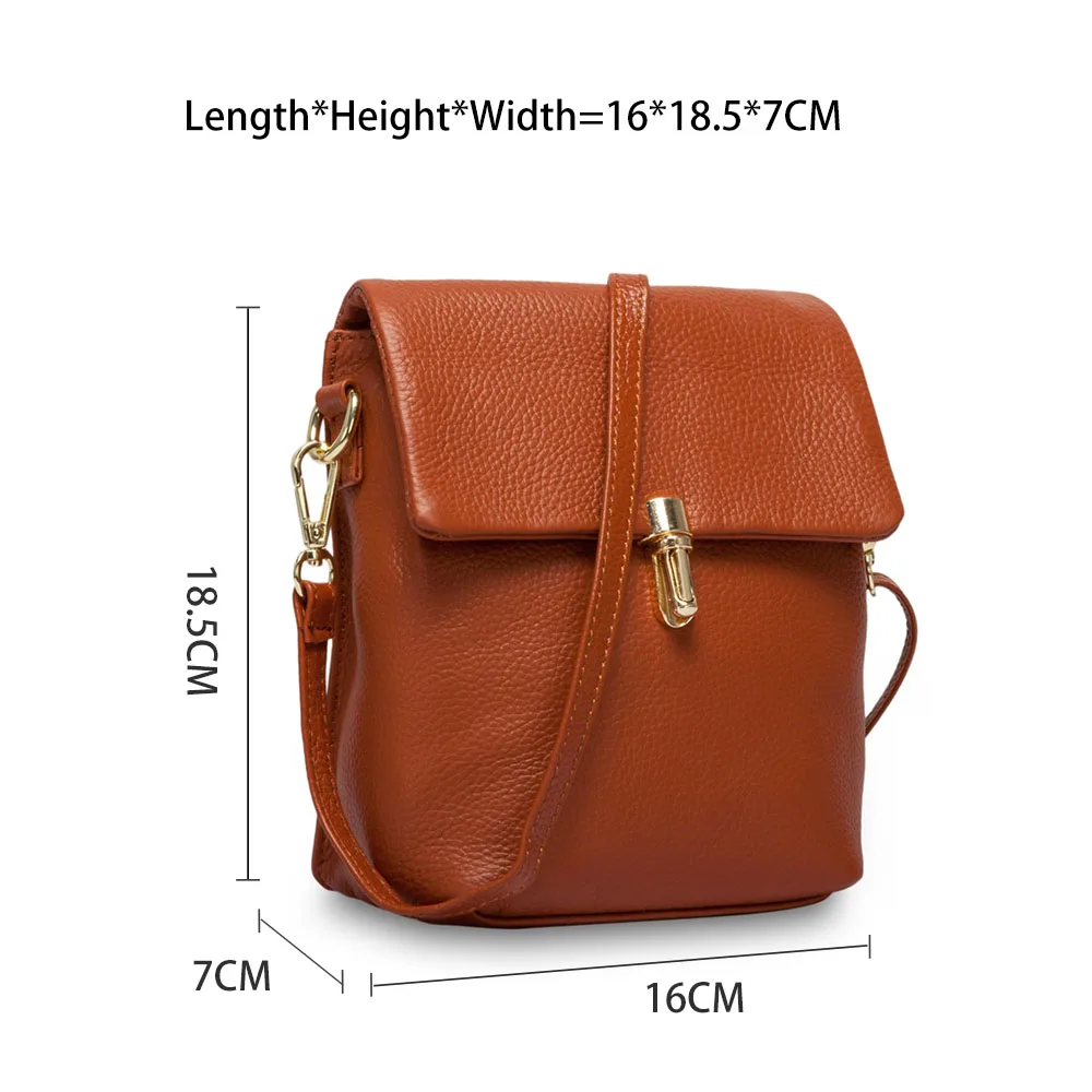 Zency 100% Genuine Leather Fashion Women Messenger Bag Practical Phone Purse Girl\'s Small Flap Bags Lady Shoulder Handbag