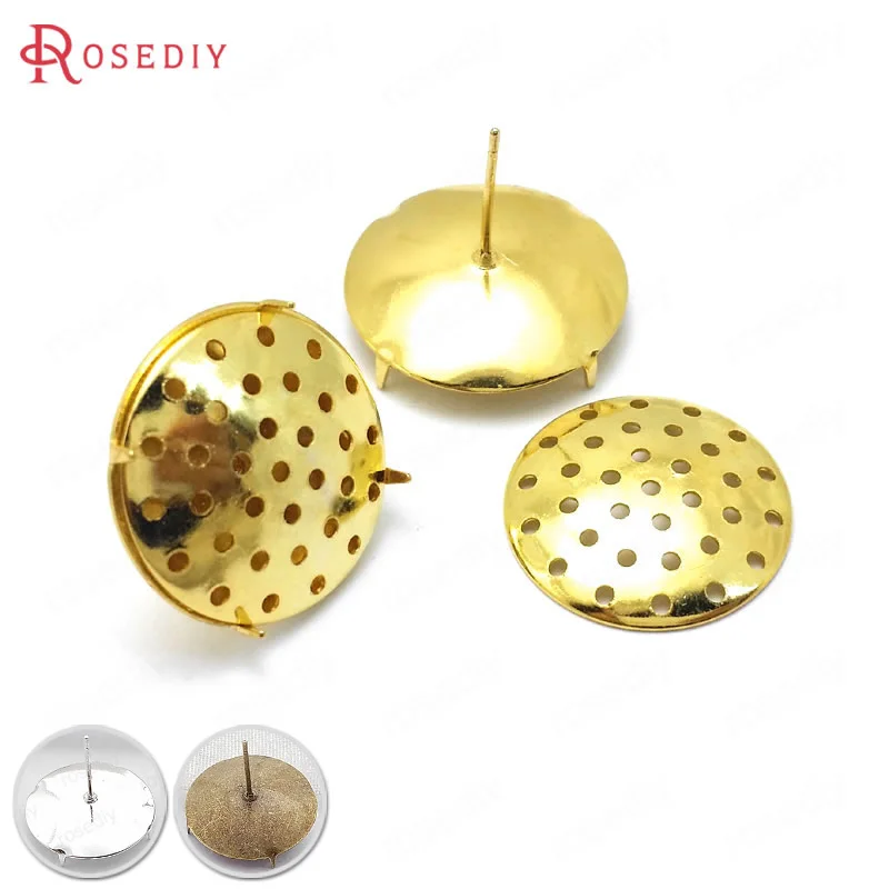 

(B004)20 Sets 8mm 12mm 18mm Gold Color Brass Combinable Round Stud Earring Diy Jewelry Findings Earrings Accessories Wholesale