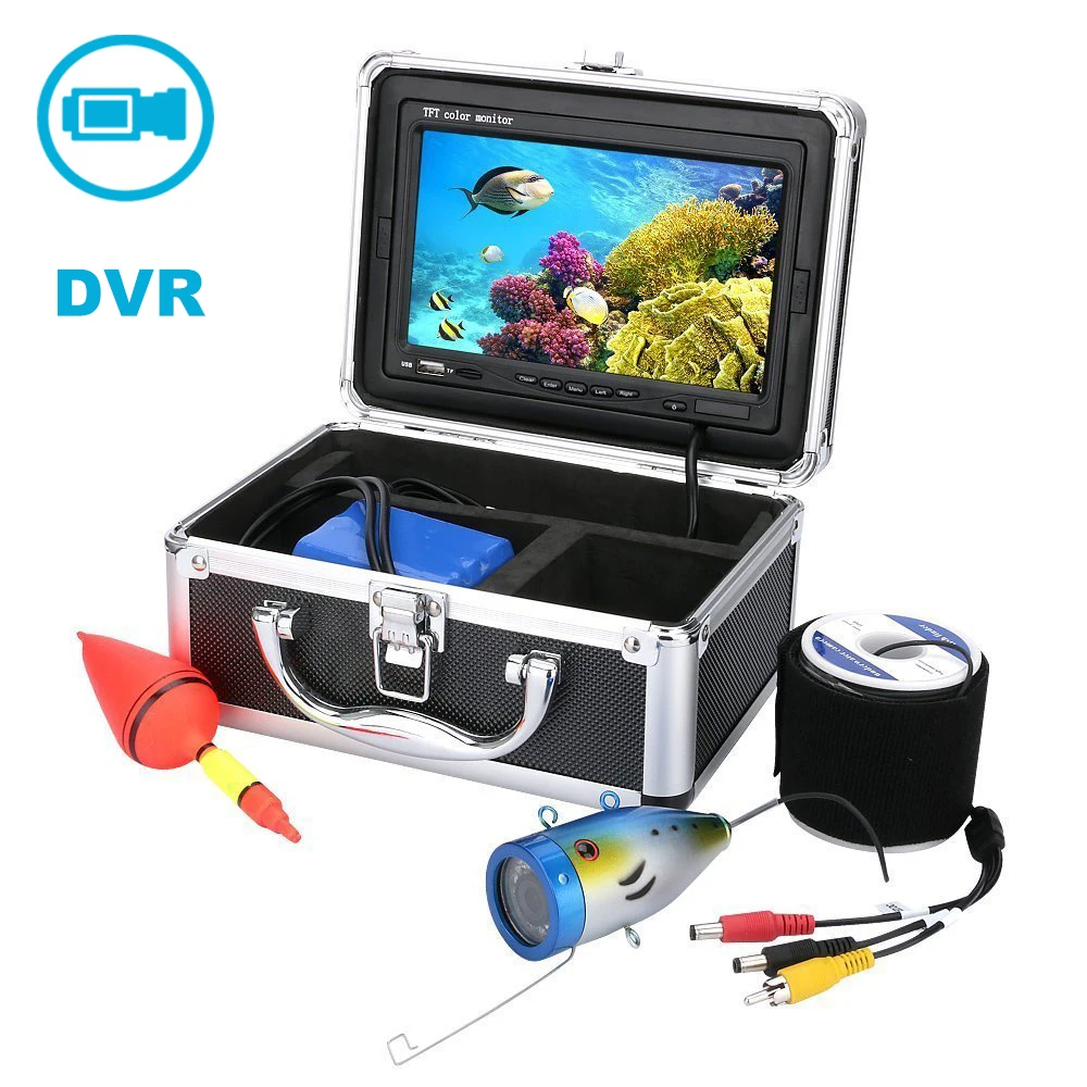 

1000TVL Fish Finder 15M Cable Underwater Ice Video Fishing Camera Kit 7" LCD Used For Underwater Fishing With DVR Function