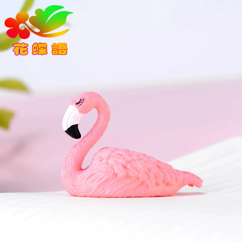 1PCS Flamingos miniature figurines  PVC souvenir plastic Crafts Cake Creative gifts Gift Accessories figurine  garden decoration