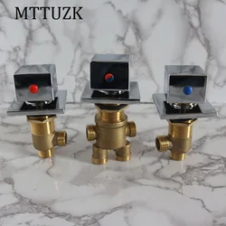 Square handle Brass switch valve for Bathtub faucet shower mixer Bath faucet control valve Split five-hole cylinder side faucet