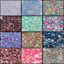 3/4/5/6mm 400-500PCS Mixed Gradient Pearls Without Holes Resin Accessories Jewelry Fillings Mermaid Beads For Nail ArtDecor