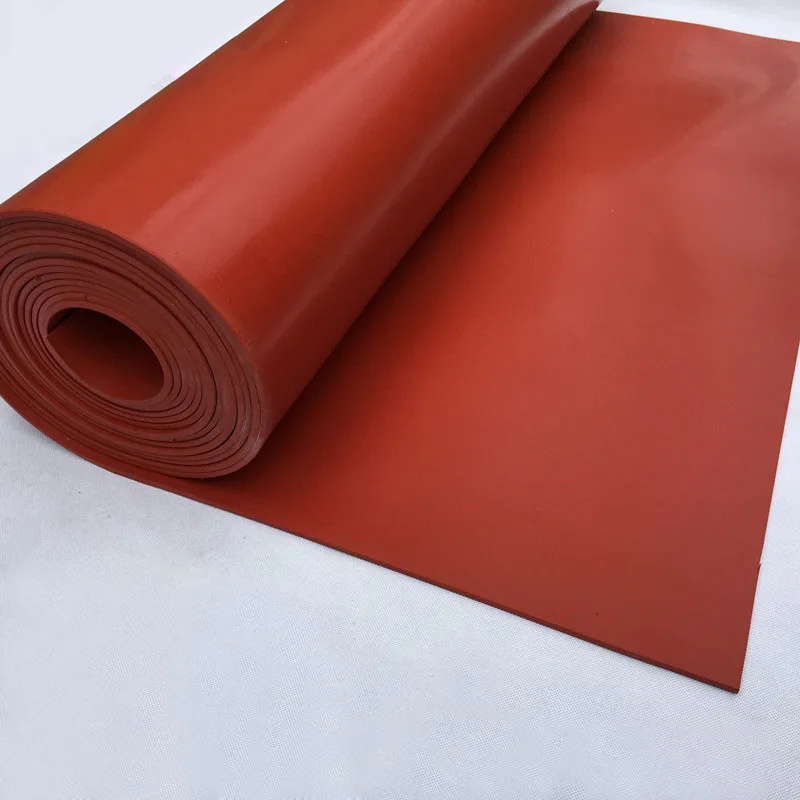 500*500mm width Silicone rubber sheet Thickness 1 1.5 2 3 4 mm thickness thin board red color Rubber Sheet Mat