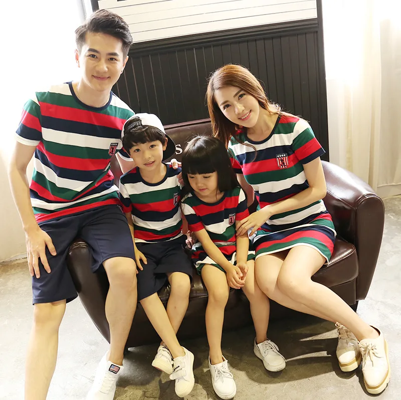 Family Matching Clothes National Shirts 2023 Father Mother Daughter Son Mom Mommy And Me Clothes Dress Couple Family Look Outfit