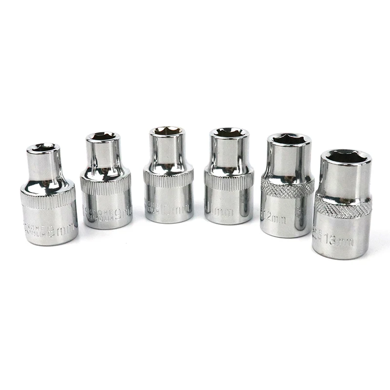 6pcs Socket Set 8-13mm Hex Socket Drive Set 1/2" Universal Impact Socket Adapter For Auto Car Repair Tool Accessories