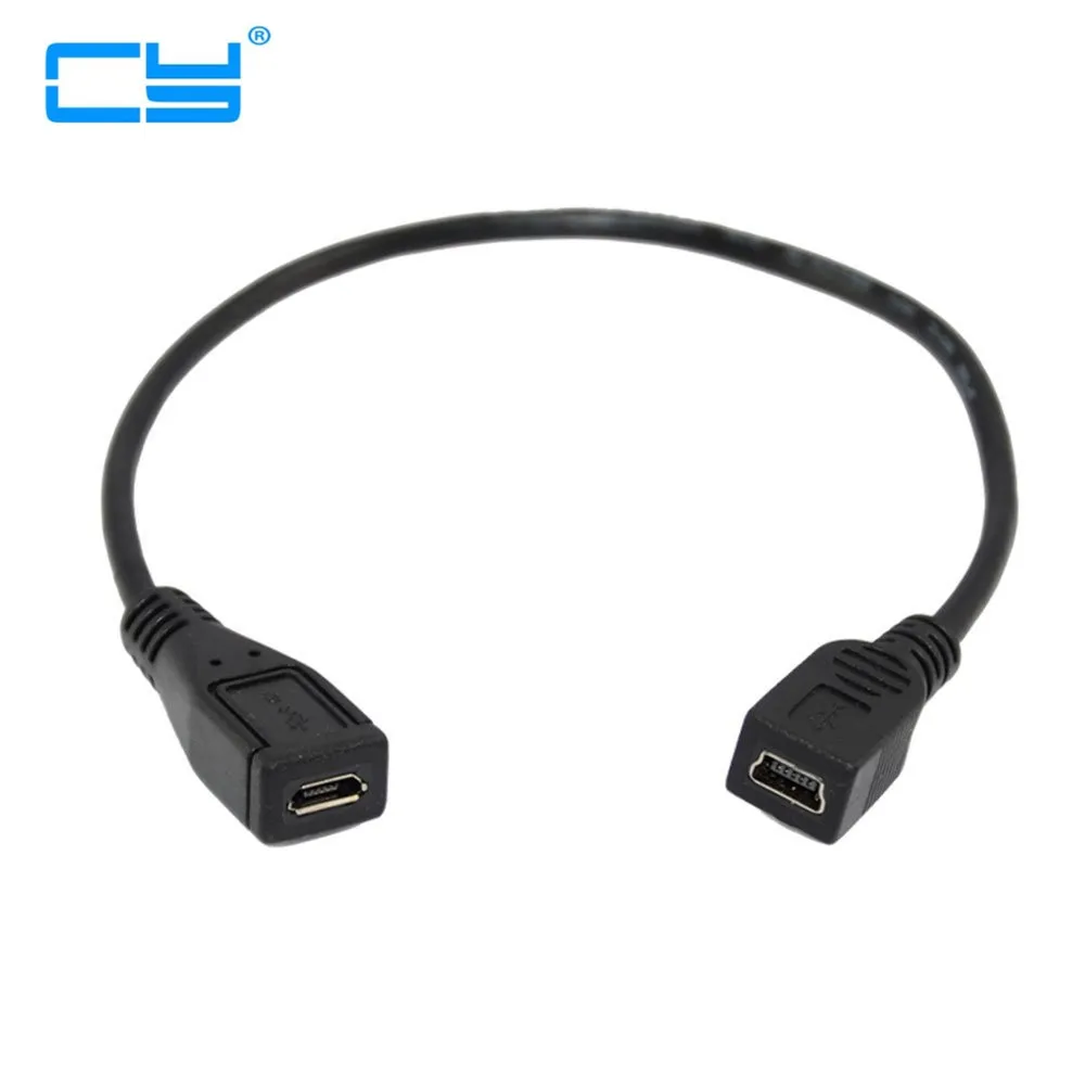 High Quality 25cm USB 2.0 Mini 5 Pin A Female To Micro 5p Female Socket Short adapter Cable 0.25m