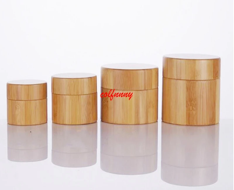 100pcs/lot 30g Glass Jar with bamboo outer Empty Cream Jars Cosmetic Packaging Containers Pot With Lid For Hand cream Container