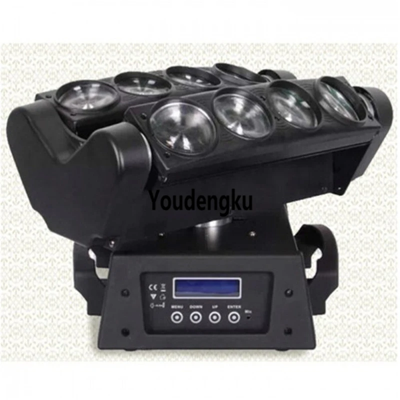 

8 pieces 8 eyes Double Row spider Beam Moving Head Lights 8 x 10w RGBW 4in1 Led Spider moving head Light