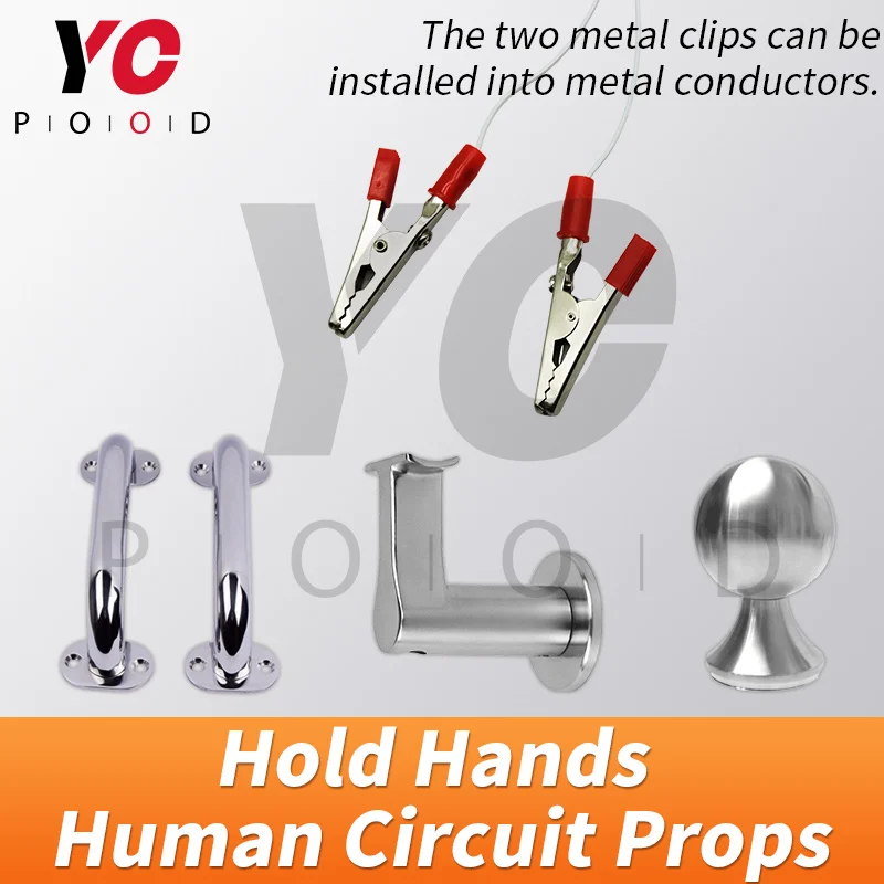 YOPOOD Human Circuit Prop Escape Room Hold Hands to Open 12V EM Lock Takagism Game hand in hand to unlock switch body bridge