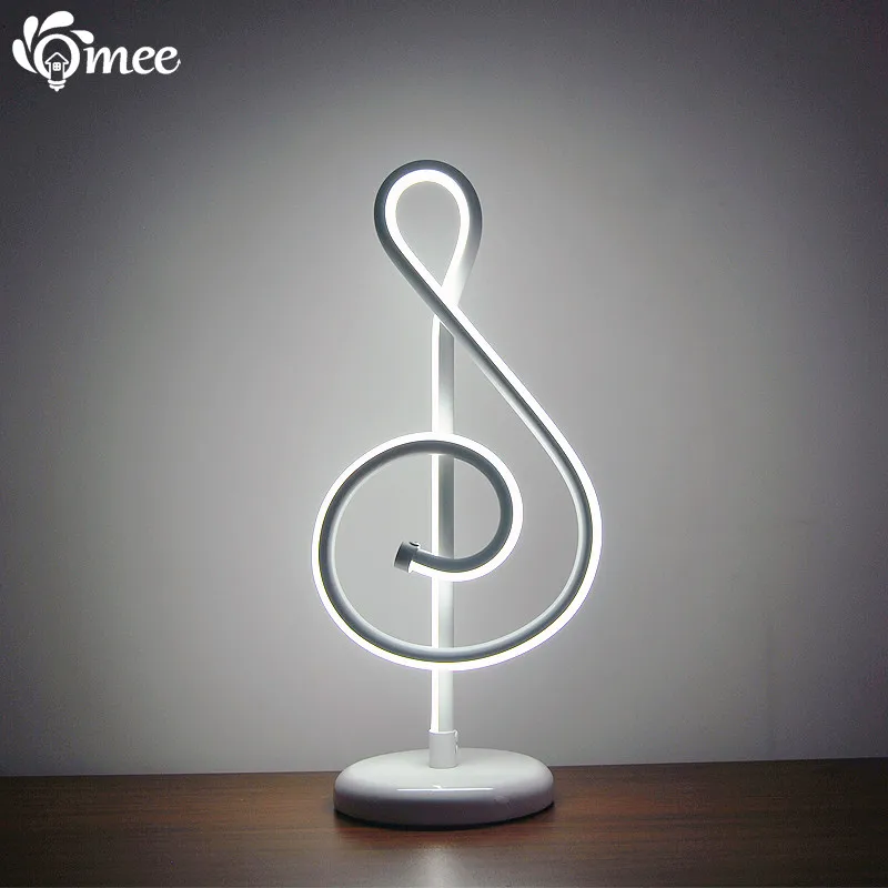 Lampe de Table LED en Forme de Note de Musique, Luminaire Décoratif d'Nik, Disponible en Blanc et en Or, Idéal pour un Bureau ou un Document Interchangeable