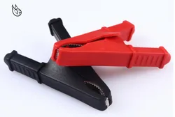 1 set of insulated metal copper alligator clip electric test 7cm big alligator clip 1 red +1 black, test clip power