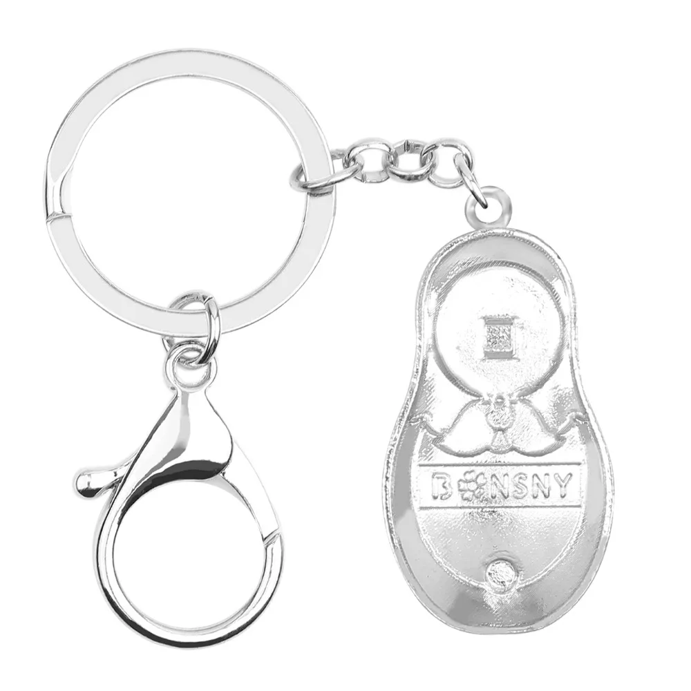Bonsny Enamel Alloy Matryoshka Russian Dolls Key Chains Keychains Ethnic Jewelry For Women Girls Bag Wallet Charms Pendant Gift