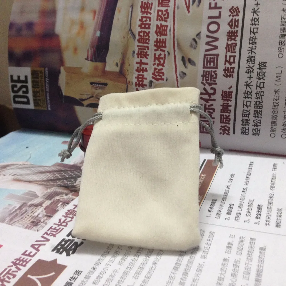 

SPECIAL SALE(10pcs/lot)beige velvet jewelry bag for gift accessories headset toiletry necklace ring bracelet watch bags\pouch 3