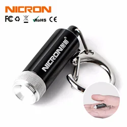 Nicron 0.25ワットホット販売supoerミニ懐中電灯凸面鏡ledマイクロキーホルダー懐中電灯ランプライトトーチカラビナG10A