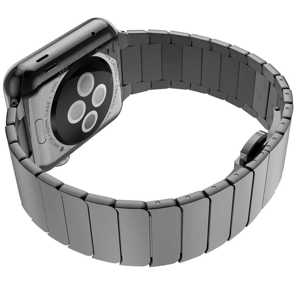 38mm 42mm Watch Band High Quality Butterfly Clasp Lock Link Band for Apple Watch Band Stainless Steel Bracelet Strap for Iwatch