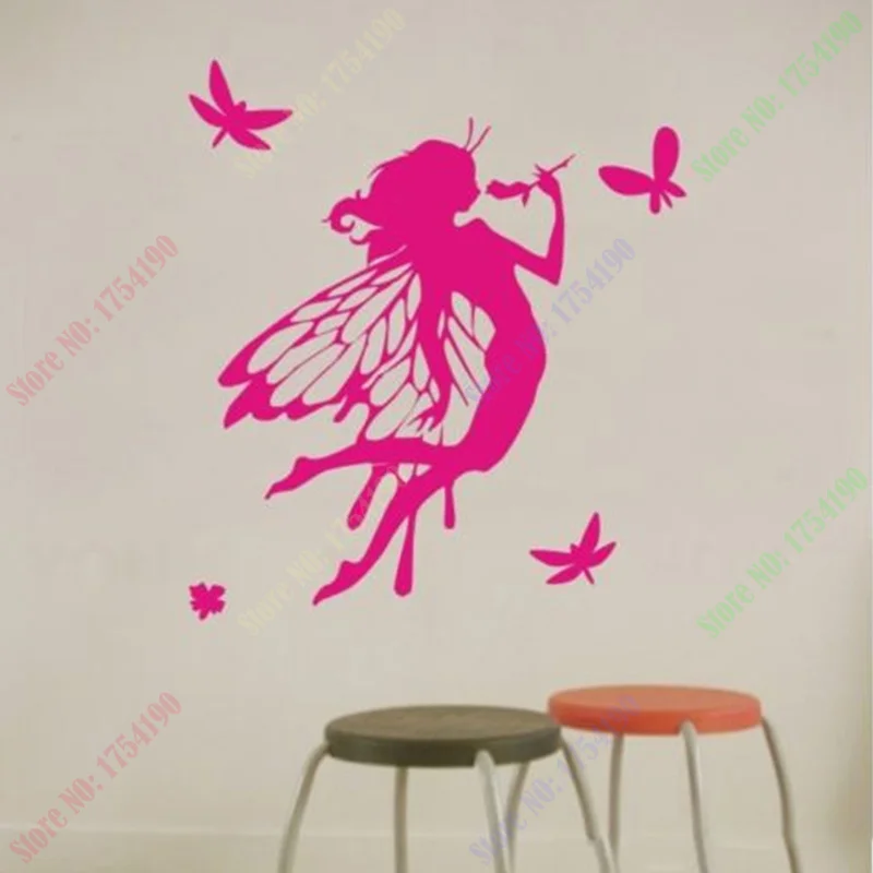 

POOMOO Wall Decals,New Nursery Fairy Wall Sticker Personalized Girl Decal Removable Decoration Decor 77X57CM