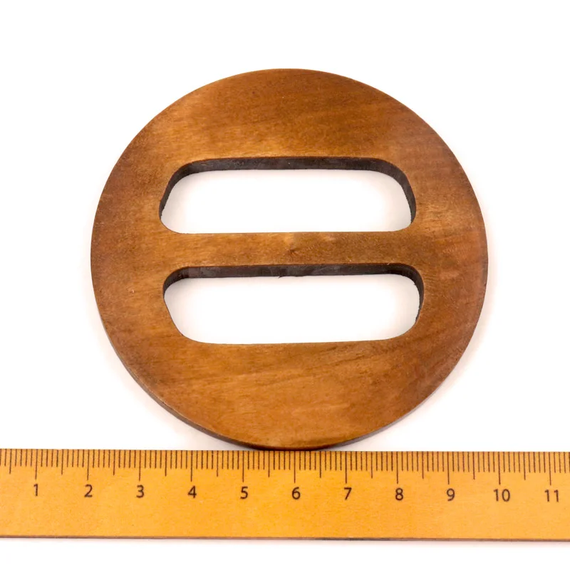 Handmade Wooden Crafts Belt Buckle Ring Wood Clothes Accessories Sewing Children DIY Mix Size Round Shape Garniture 50-75mm 1pcs