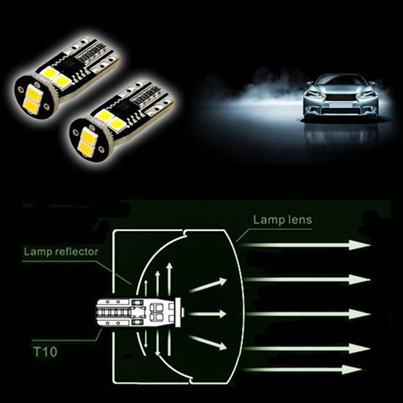 YHKOMS 4 PCS T10 W5W 192 168 LED SMD 2835 LED Wedge Bulb Dome Reading Light Canbus Error Free Auto Car Light Bulb 6000K 12V