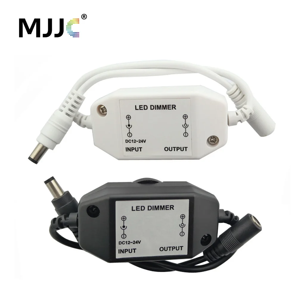 LED Dimmer 12V 2A 24W Knob LED Dimmer Inline Dimming Switch ON OFF for Single Color LED Strip Light