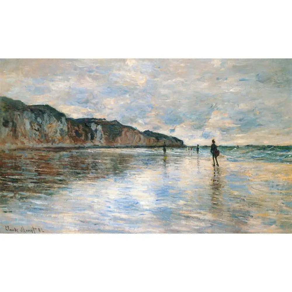 

High Quality Claude Monet Oil Paintings Low Tide at Pourville Image Convert to Canvas Art Hand Painted Picture for Living Room