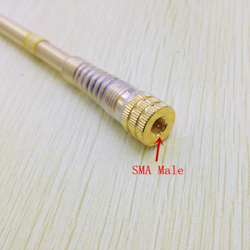 Gold Color UHF VHF UV Dual Band High Gain SMA Male for YAESU/Vertex Stand VX1R,2R,3R,6R ,Linton,Lisheng etc radio