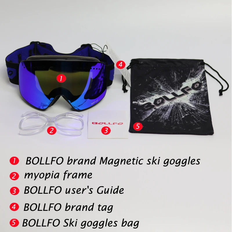 2018 New Magnetic Ski Glasses Double layers mountaineering glasses UV400 Anti-fog Ski Goggles Men Women snowmobile spectacles