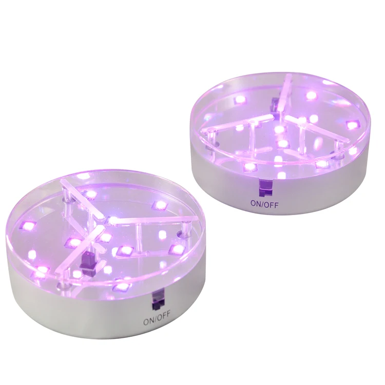 1pc/lot Centerpiece Lighting 4inch LED Light Base 3AA Battery Operated 9 RGB  LED Light For Under Vase Lighting