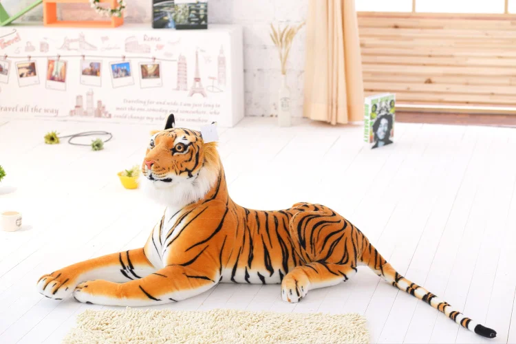 simulation animal prone tiger plush toy about 60cm yellow tiger doll kid's toy gift b2006