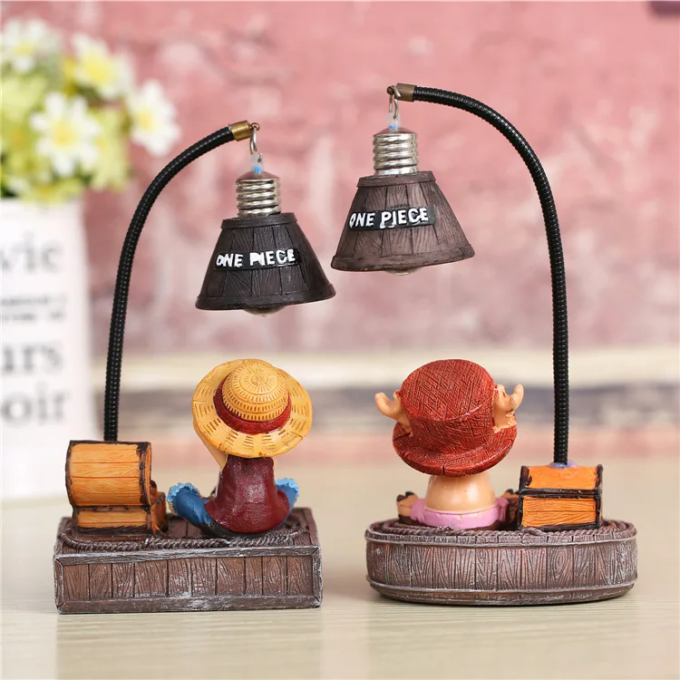 Figurine One Piece Anime Figure Night Light Japanese Anime Monkey-D-Luffy/Tony Chopper Lamp Home Resin Ornaments Crafts Gift