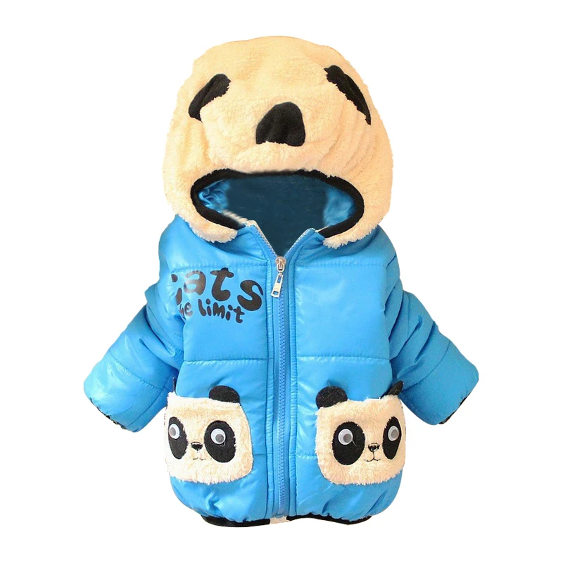 Retail 1pc Children Clothing Panda Cartoon Outwear Baby Boy Winter Wear Thickening Outerwear Coat Kids Cotton Padded Jacket