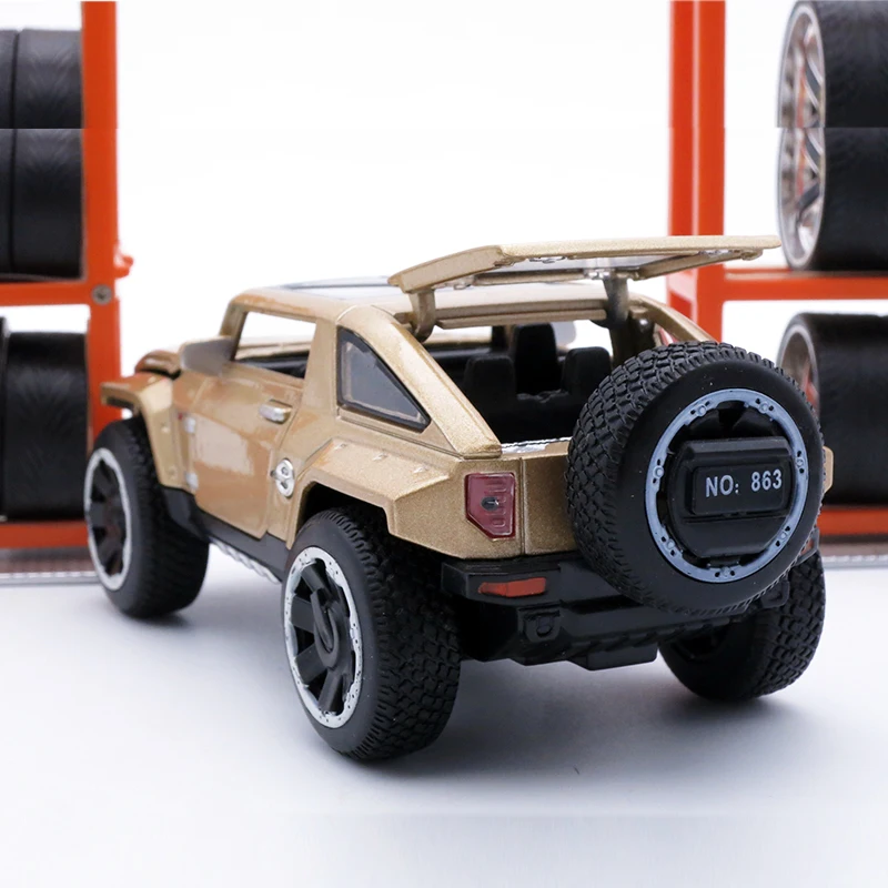 14Cm długości modele Diecast Hummer, samochód ze stopu w skali 1:32, chłopcy prezent metalowe zabawki z muzyką/światło/otwierane drzwi/funkcja wycofania