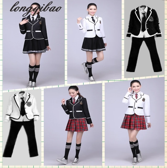 Per bambini scuola di abbigliamento uniforme e a maniche lunghe uniformi scolastiche studente coro di studenti della scuola primaria di lettura Britannico