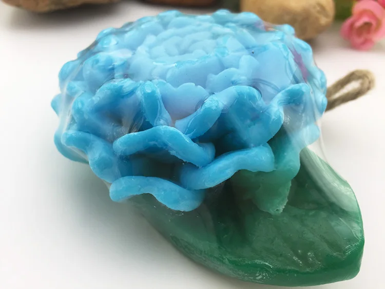 Mold Silicone Thai Soap Shape Soaps Mould Aroma Stone Rubber PRZY 001 Jasmine Peony Flower Handmade Fruit Blue Eco-friendly