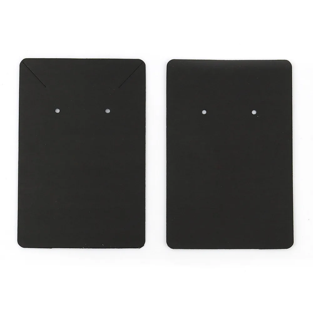 DoreenBeads Paper Jewelry Earrings Display Card Rectangle Black White Brown Wholesale 90mm(3 4/8") x 60mm(2 3/8"), 30 PCs