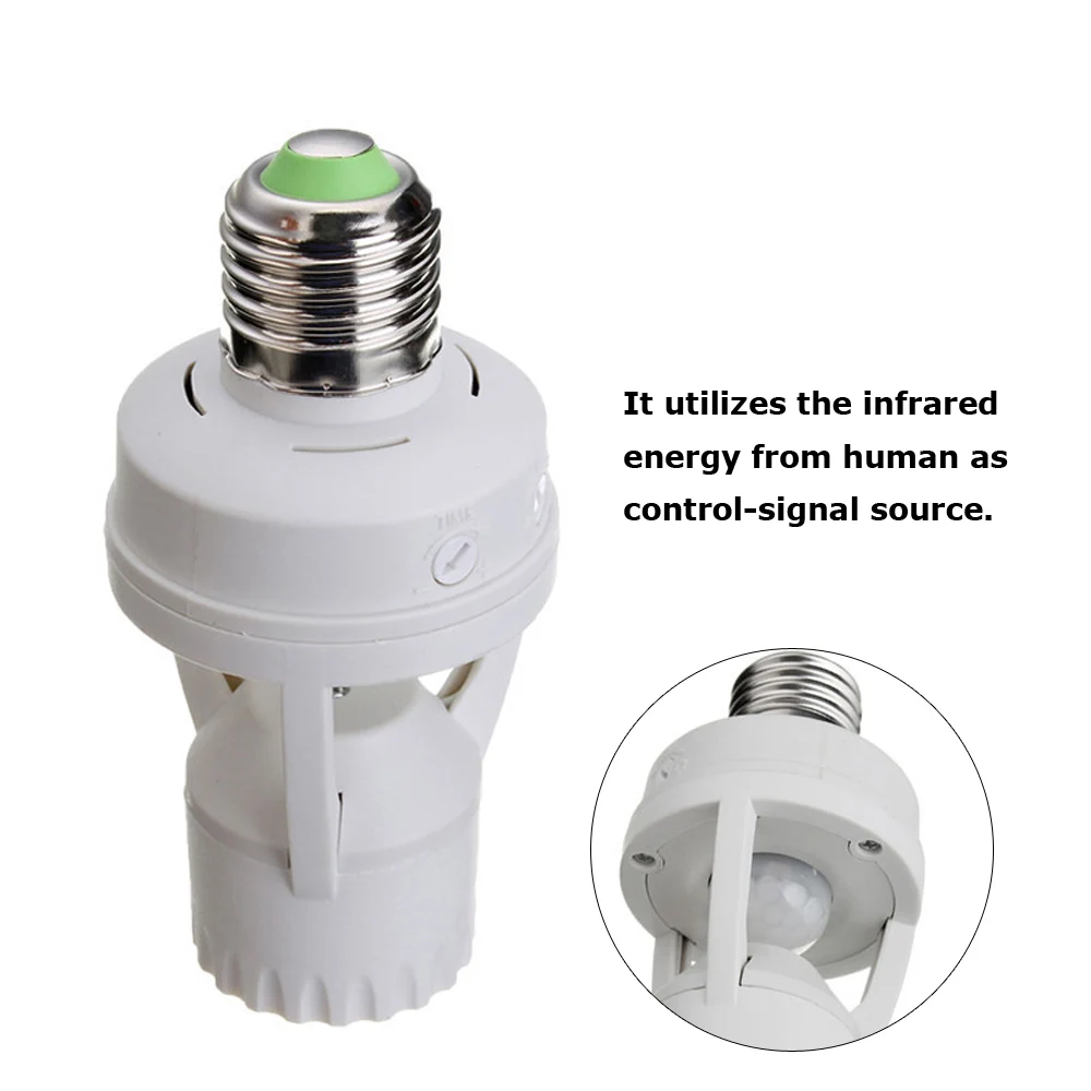 Motion Sensor Light Control Timer Switch 110V 220V E27 Base Lamp Holder IR Infrared Human Induction Motion Sensor Socket