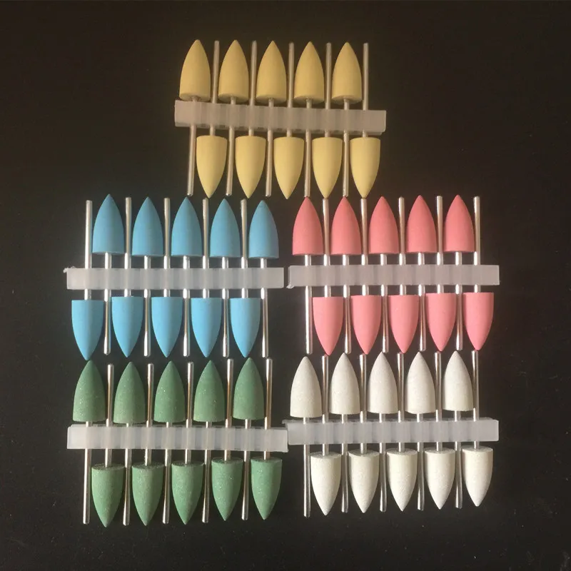 

50pcs Colorful Dental Lab SILICONE Rubber Polishers Diamond Polishing Burs /2.35mm Shank