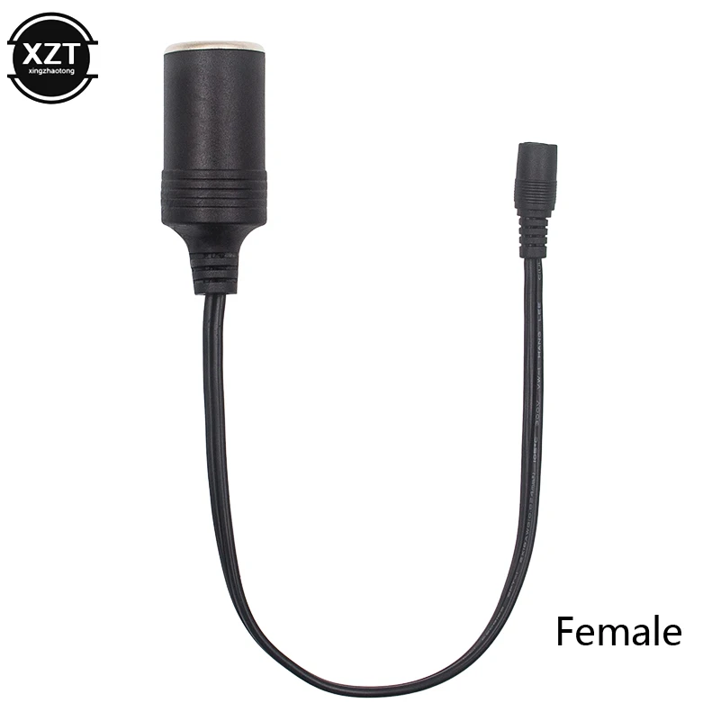 Black 120W DC 5.5x2.1mm Male Female to Car Cigarette Lighter Female Socket Power Supply Plug Cable Cord Charger Adapter Wire