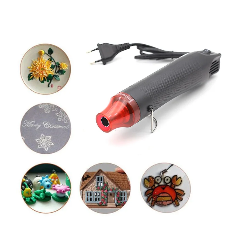 DIY Using Heat Gun Electric Power Hot Hair Dryer Soldering Wrap Blower Heater Shrink Plastic Heat Gun Repair Tool 200℃ 300W