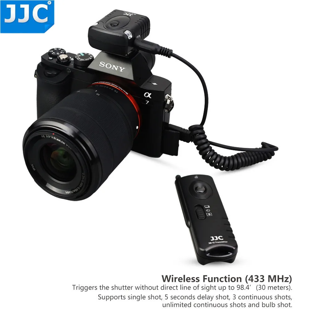 JJC كاميرا 16 قنوات راديو مصراع الإفراج الحبل 433 ميجا هرتز RF اللاسلكية تحكم عن بعد لسوني RXA7III/A6000/A6300/A6500/A7S II